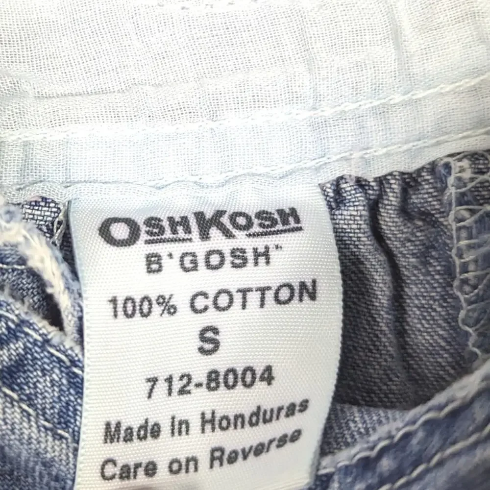 Vtg Oshkosh Bgosh Shortalls Baby Girls Sz 3-6m Denim Classic Staple
